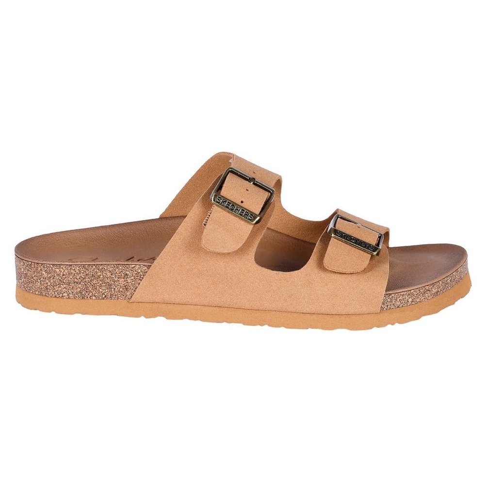 Sketchers luxe foam suede sandals tan size 10 NWT in a box - Picture 2 of 7